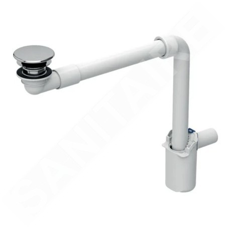 Geberit Accessoires - Siphon de lavabo gain de place avec vidage pour lavabos sans trop-plein, chrome 152.093.21.1