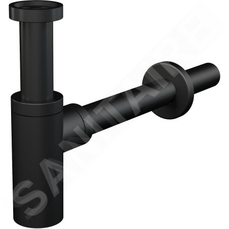 kielle Siphons - Siphon pour lavabo, diamètre 32 mm, rond, métal, noir mat 30901014