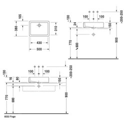 Duravit Vero - Vasque, 500x380 mm, blanc alpin 0455500000
