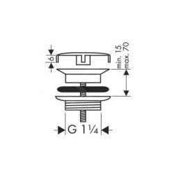 Hansgrohe Garnitures de vidage - Garniture de vidage de lavabo sans fermeture, chrome 50001000