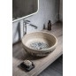 Sapho Priori - Lavabo, diamètre 420 mm, beige avec motif en bleu PI011 Sapho Priori - Lavabo, diamètre 420 mm, beige avec motif en bleu PI011
