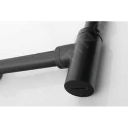 Sapho Siphons - Siphon de lavabo, 1 1/4, sortie d'évacuation 32 mm, rond, noir mat SI515