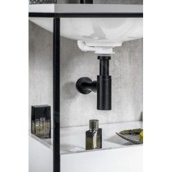 Sapho Siphons - Siphon de lavabo, 1 1/4, sortie d'évacuation 32 mm, rond, noir mat SI515