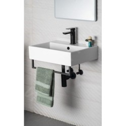 Aqualine Sistema - Lavabo 500x420 mm, avec trop-plein, avec trou pour robinet, blanc 10SF50051