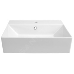 Aqualine Sistema - Lavabo 500x420 mm, avec trop-plein, avec trou pour robinet, blanc 10SF50051