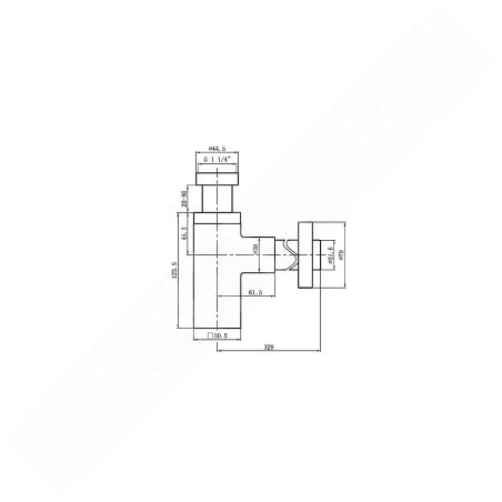 Aqualine Siphons - Siphon pour lavabo carré, chrome CV1004
