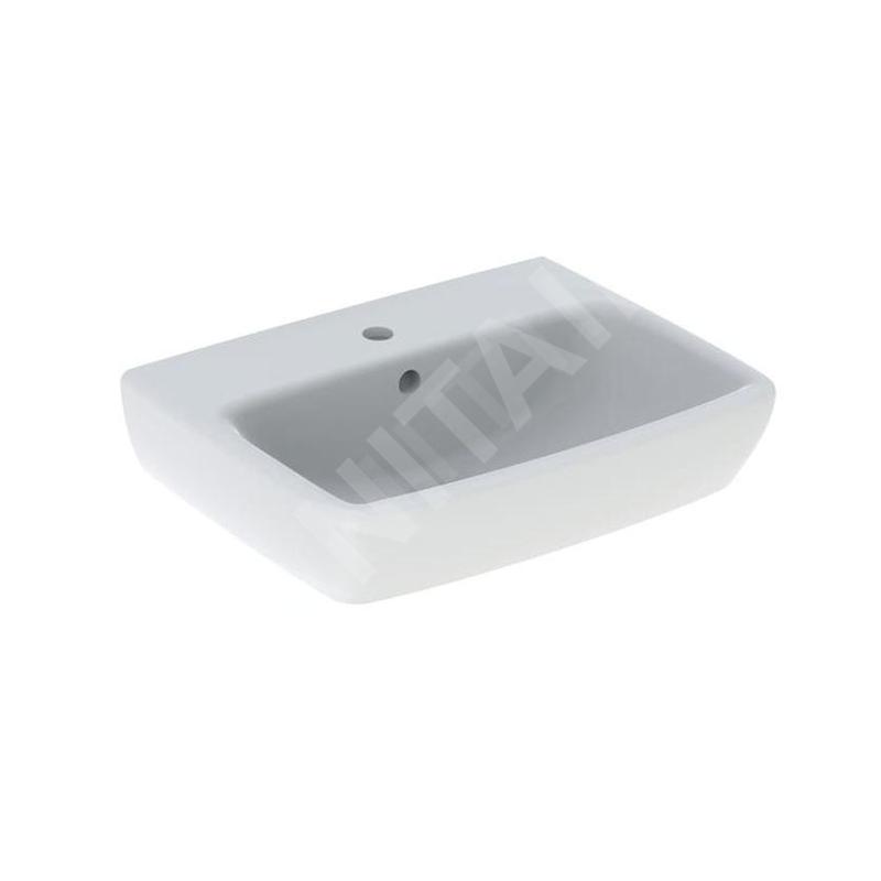 Geberit Selnova Square - Lave-mains 450x350 mm, avec un trou de robinetterie, avec trop-plein, blanc 500.322.01.7