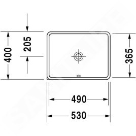 Duravit Starck 3 - Lavabo à encastrer 490x365 mm, sans trou pour robinet, blanc 0305490000