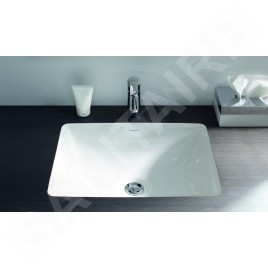 Duravit Starck 3 - Lavabo à encastrer 490x365 mm, sans trou pour robinet, blanc 0305490000