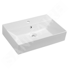 Aqualine Sistema - Lavabo 600x420 mm, avec trop-plein, blanc 10SF50060