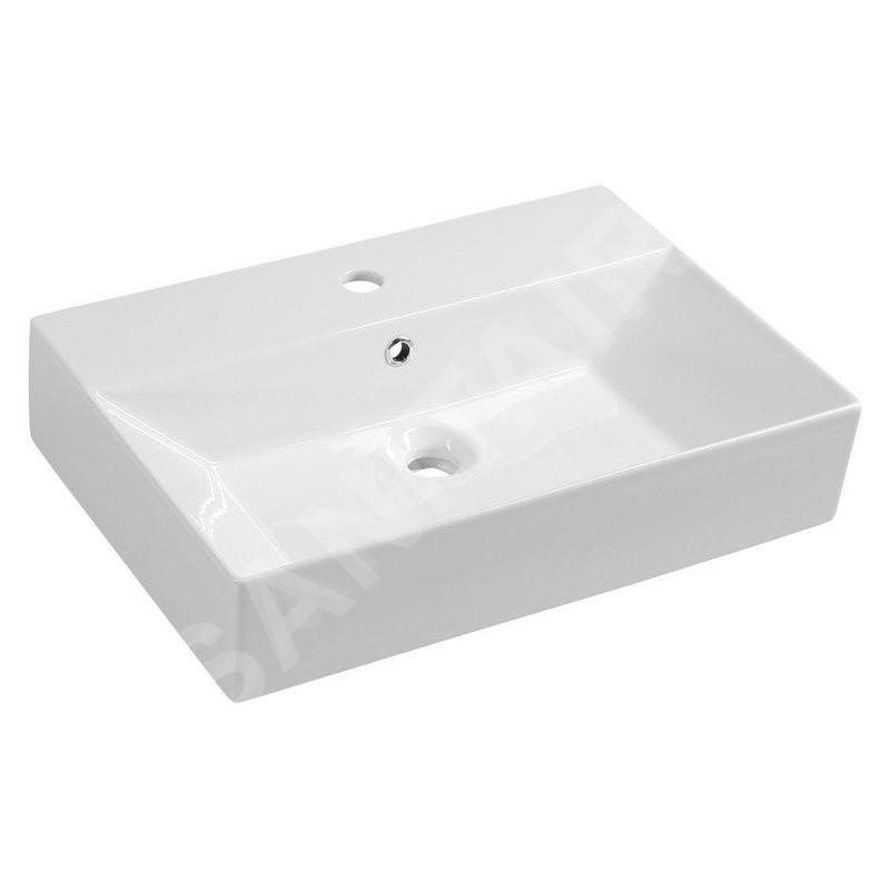 Aqualine Sistema - Lavabo 600x420 mm, avec trop-plein, blanc 10SF50060 Aqualine Sistema - Lavabo 600x420 mm, avec trop-plein, blanc 10SF50060