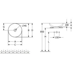 Villeroy & Boch Loop&Friends - Vasque, diamètre 380 mm, sans trop-plein, CeramicPlus, blanc alpin 4A4501R1