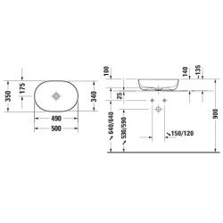 Duravit Luv - Vasque, 500x350 mm, sans trop-plein, WonderGliss, blanc 03795000001
