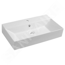Aqualine Sistema - Lavabo 700x420 mm, avec trop-plein, trou pour robinetterie, blanc 10SF50070