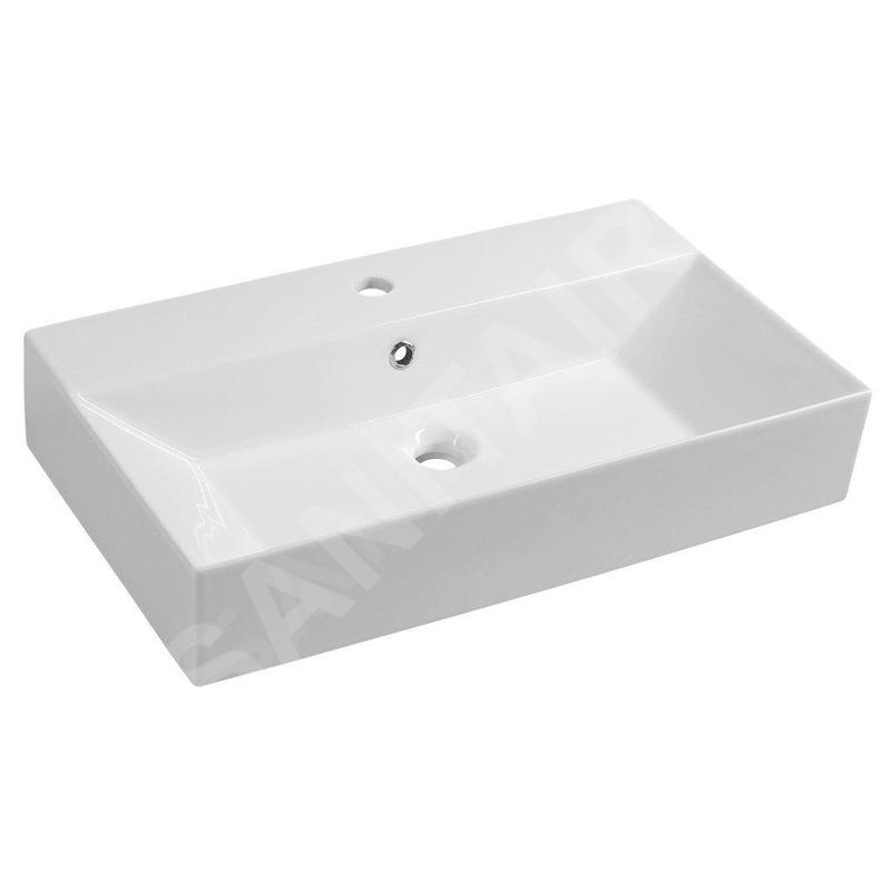 Aqualine Sistema - Lavabo 700x420 mm, avec trop-plein, trou pour robinetterie, blanc 10SF50070 Aqualine Sistema - Lavabo 700x420 mm, avec trop-plein, trou pour robinetterie, blanc 10SF50070