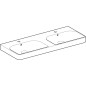 Geberit Smyle Square - Double lavabo 1200x480 mm, avec trop-plein, 2 trous pour robinetterie, blanc 500.223.01.1