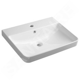 Bruckner Neron - Lavabo 60x48 cm, avec trop-plein, trou pour robinetterie, blanc 201.128.0
