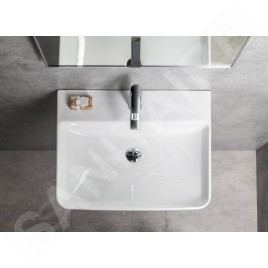 Bruckner Neron - Lavabo 60x48 cm, avec trop-plein, trou pour robinetterie, blanc 201.128.0