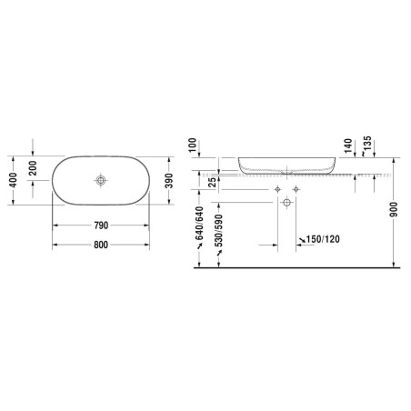 Duravit Luv - Vasque 800x400 mm, blanc 0379800000