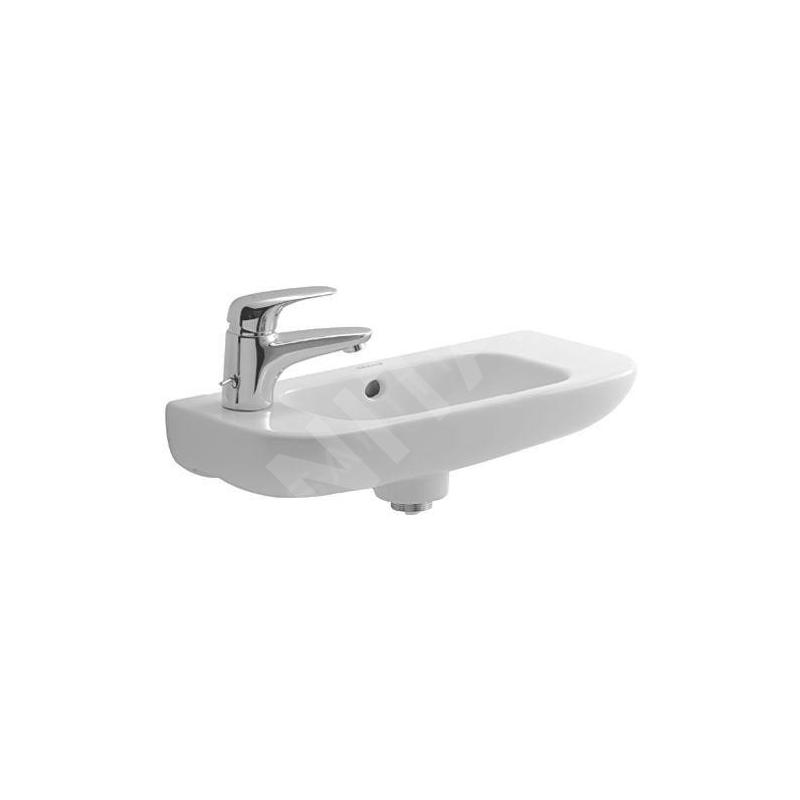 Duravit D-Code - Lave-mains 500x220 mm, avec un trou pour robinet à gauche, blanc 07065000092