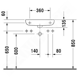 Duravit D-Code - Lave-mains 500x220 mm, avec un trou pour robinet à gauche, blanc 07065000092