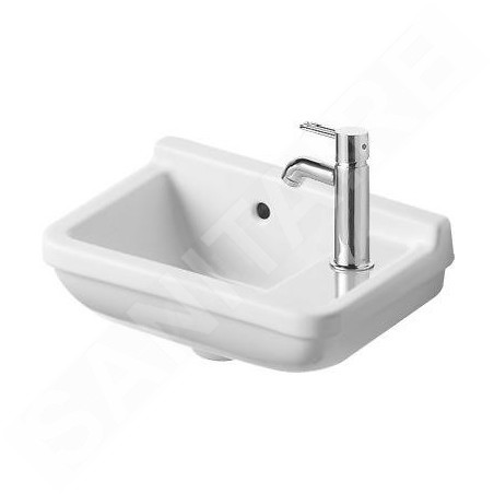 Duravit Starck 3 - Lave-mains 400x260 mm, avec un trou pour robinet à droite, blanc 0751400000