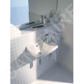 Duravit Starck 3 - Lave-mains 400x260 mm, avec un trou pour robinet à droite, blanc 0751400000