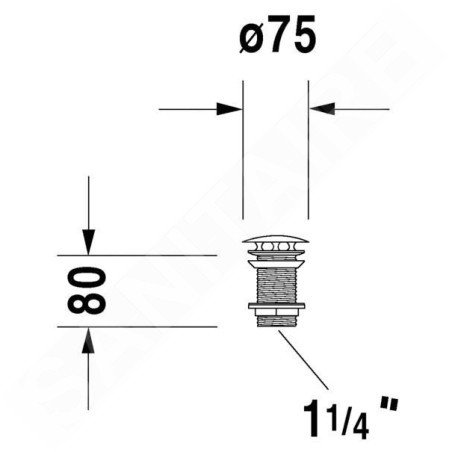 Duravit Accessoires - Bonde non refermable 1 1/4", chrome 0050381000