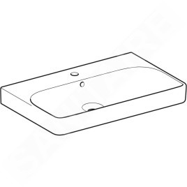 Geberit Smyle Square - lavebo 750x480 mm, avec trop-plein, trou pour robinetterie, blanc 500.249.01.1
