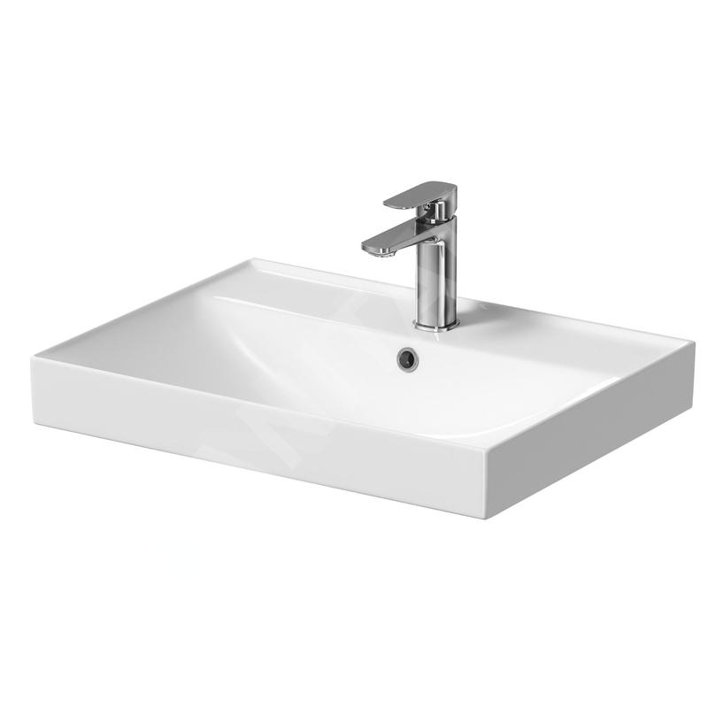 kielle Arkas I - Lavabo 60x45 mm, avec trop-plein, un trou pour robinetterie, blanc 30611600 kielle Arkas I - Lavabo 60x45 mm, avec trop-plein, un trou pour robinetterie, blanc 30611600