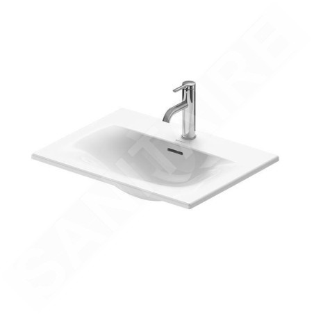 Duravit Viu - Vasque, 600x450 mm, avec un trou pour robinet, avec WonderGliss, blanc alpin 03856000001