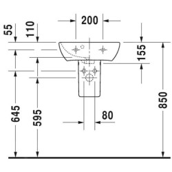 Duravit ME by Starck - Lave-mains 450x320mm, avec un trou pour robinet, blanc alpin 0719450000