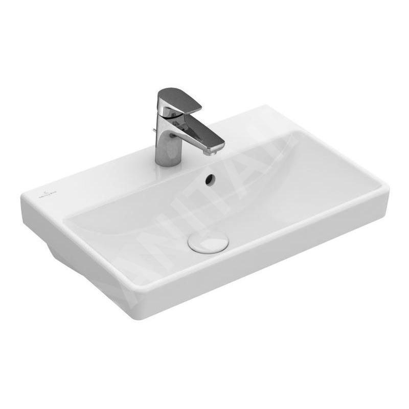 Villeroy & Boch Avento - Lavabo Compact 550x370 mm, avec trop-plein, un trou de robinetterie, blanc alpin 4A005501 Villeroy & Boch Avento - Lavabo Compact 550x370 mm, avec trop-plein, un trou de robinetterie, blanc alpin 4A005501