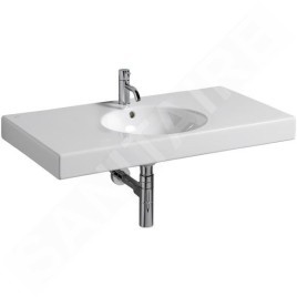 Geberit Preciosa II - Lavabo avec plage de dépose, 900x500x165 mm, avec trop-plein, trou pour robinetterie, blanc 123290000