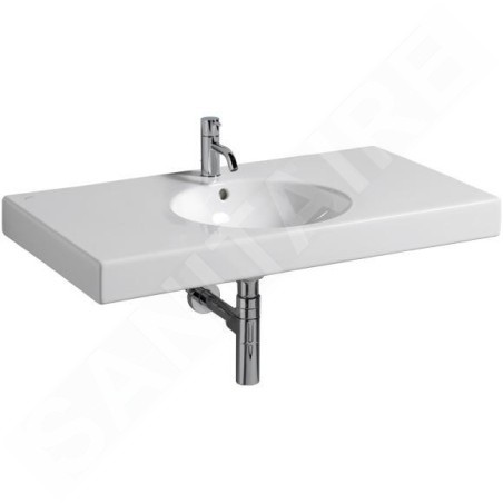 Geberit Preciosa II - Lavabo avec plage de dépose, 900x500x165 mm, avec trop-plein, trou pour robinetterie, blanc 123290000