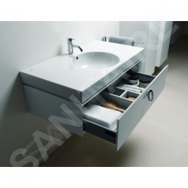 Geberit Preciosa II - Lavabo avec plage de dépose, 900x500x165 mm, avec trop-plein, trou pour robinetterie, blanc 123290000