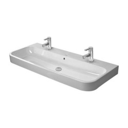 Duravit Happy D.2 - Double lavabo 1200x505 mm, avec trop-plein, 2 trous pour robinetterie, blanc 2318120024