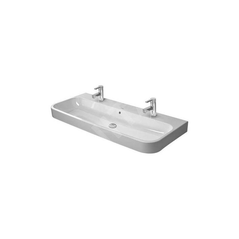 Duravit Happy D.2 - Double lavabo 1200x505 mm, avec trop-plein, 2 trous pour robinetterie, blanc 2318120024 Duravit Happy D.2 - Double lavabo 1200x505 mm, avec trop-plein, 2 trous pour robinetterie, blanc 2318120024