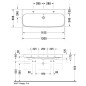 Duravit Happy D.2 - Double lavabo 1200x505 mm, avec trop-plein, 2 trous pour robinetterie, blanc 2318120024 Duravit Happy D.2 - Double lavabo 1200x505 mm, avec trop-plein, 2 trous pour robinetterie, blanc 2318120024