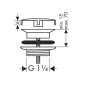 Hansgrohe Garnitures de vidage - Bonde non refermable, chrome noir brossé 50001340 Hansgrohe Garnitures de vidage - Bonde non refermable, chrome noir brossé 50001340