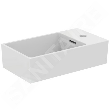 Ideal Standard Extra - Lave-main 450x250 mm, avec trop-plein, trou pour robinet à droite, blanc T373401