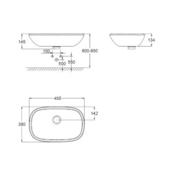 Grohe Eurostyle New - Vasque à poser, 50x38 cm, sans trop-plein, PureGuard, HyperClean, blanc alpin 39216000