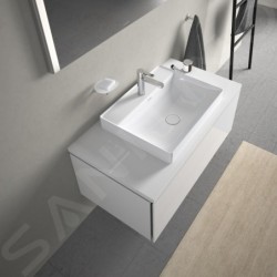 Duravit DuraSquare - Vasque 600x470 mm, sans trop-plein, avec un trou pour robinet, DuraCeram, avec WonderGliss, blanc