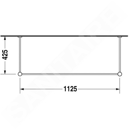 Duravit Vero - Console métallique pour lavabo, chromé - console pour lavabo Vero 045412 0030741000