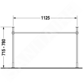 Duravit Vero - Console métallique pour lavabo, chromé - console pour lavabo Vero 045412 0030741000