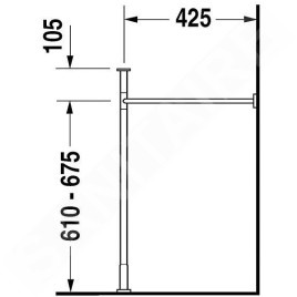 Duravit Vero - Console métallique pour lavabo, chromé - console pour lavabo Vero 045412 0030741000