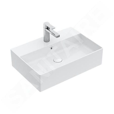 Villeroy & Boch Memento 2.0 - Vasque, 600x420 mm, avec trop-plein, trou pour robinetterie, CeramicPlus, blanc alpin 4A0760R1
