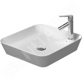 Duravit Cape Cod - Vasque sans trop-plein, 460 x 460 mm, avec îlot de robinetterie, blanc 2340460000