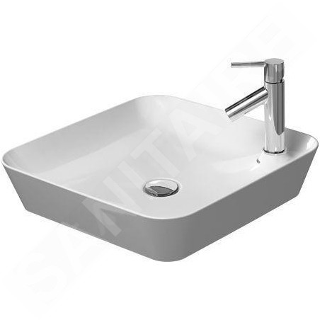 Duravit Cape Cod - Vasque sans trop-plein, 460 x 460 mm, avec îlot de robinetterie, blanc 2340460000
