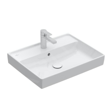Villeroy & Boch Collaro - Meuble lavabo 600x470 mm, avec trop-plein, trou de robinetterie, CeramicPlus, blanc alpin 4A336GR1